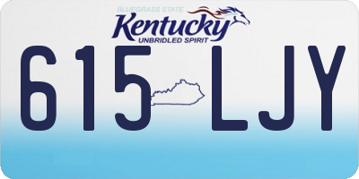 KY license plate 615LJY