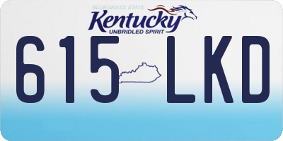 KY license plate 615LKD