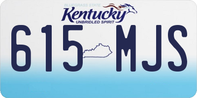 KY license plate 615MJS