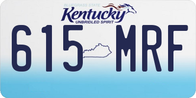 KY license plate 615MRF