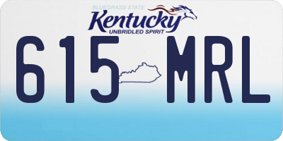 KY license plate 615MRL