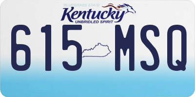 KY license plate 615MSQ