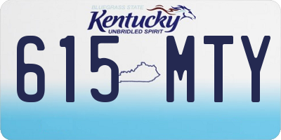 KY license plate 615MTY