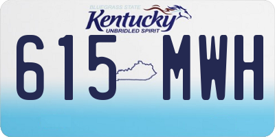 KY license plate 615MWH