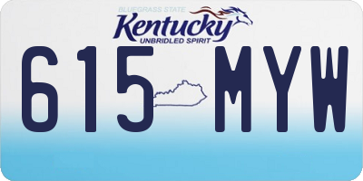KY license plate 615MYW
