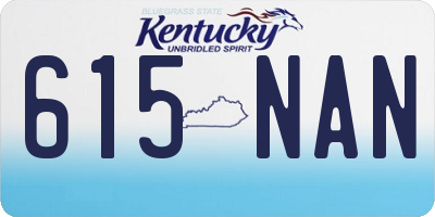 KY license plate 615NAN