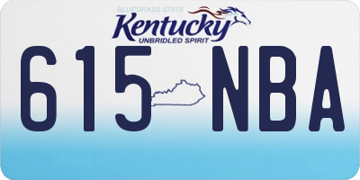 KY license plate 615NBA
