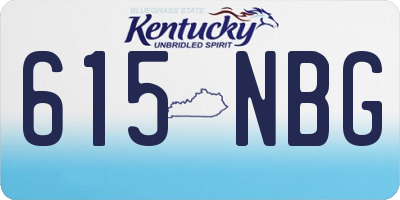 KY license plate 615NBG