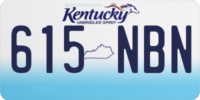 KY license plate 615NBN