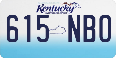 KY license plate 615NBO