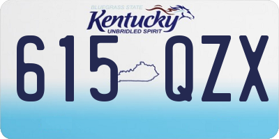 KY license plate 615QZX