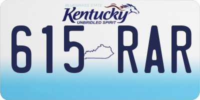 KY license plate 615RAR
