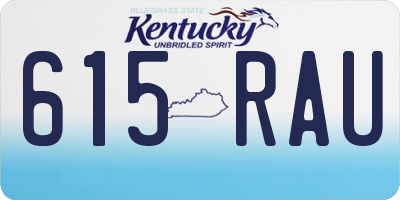 KY license plate 615RAU