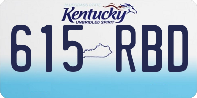 KY license plate 615RBD