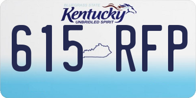 KY license plate 615RFP