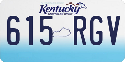 KY license plate 615RGV
