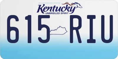KY license plate 615RIU