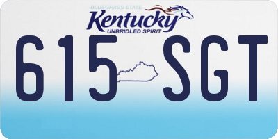 KY license plate 615SGT