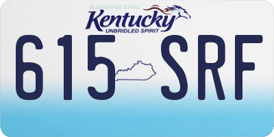 KY license plate 615SRF