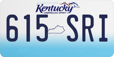 KY license plate 615SRI
