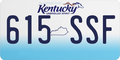 KY license plate 615SSF