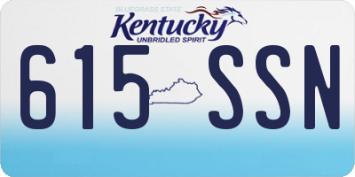 KY license plate 615SSN
