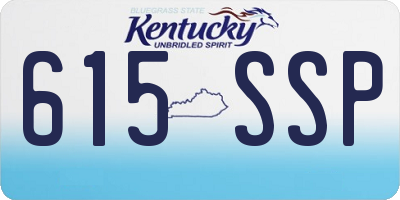 KY license plate 615SSP