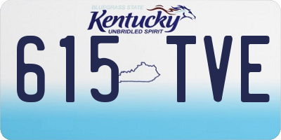 KY license plate 615TVE