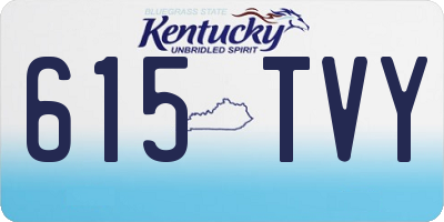 KY license plate 615TVY