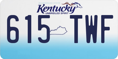 KY license plate 615TWF