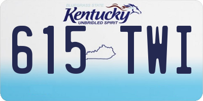 KY license plate 615TWI