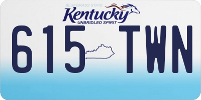 KY license plate 615TWN