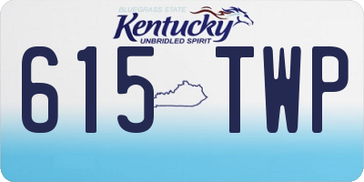 KY license plate 615TWP