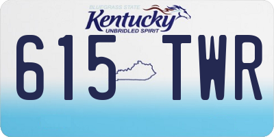 KY license plate 615TWR