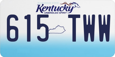 KY license plate 615TWW