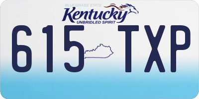 KY license plate 615TXP