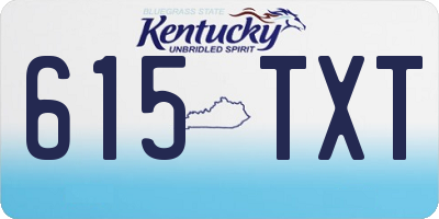 KY license plate 615TXT