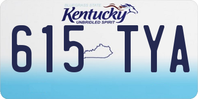 KY license plate 615TYA