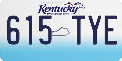 KY license plate 615TYE