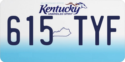 KY license plate 615TYF