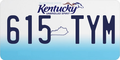 KY license plate 615TYM