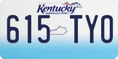 KY license plate 615TYO