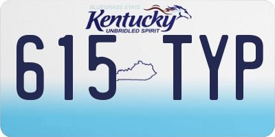 KY license plate 615TYP