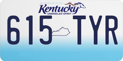 KY license plate 615TYR