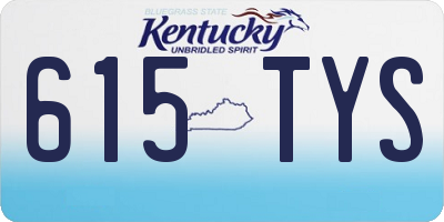 KY license plate 615TYS