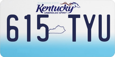 KY license plate 615TYU