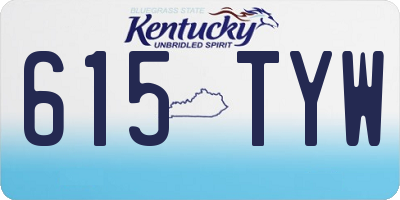 KY license plate 615TYW