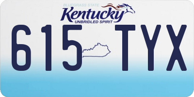 KY license plate 615TYX