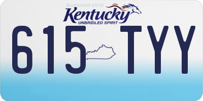 KY license plate 615TYY