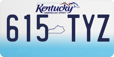 KY license plate 615TYZ
